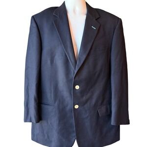 TALLIA UOMO Ing Loro Piana Wool Two Button Blazer Sport Coat Navy‎ Blue Size 42R